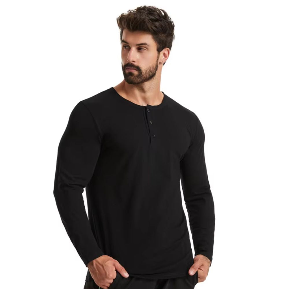 Alfio™ - Maglia Casual Henley a Maniche Lunghe