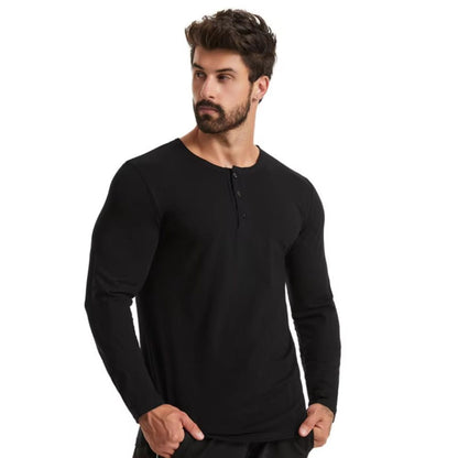 Alfio™ - Maglia Casual Henley a Maniche Lunghe