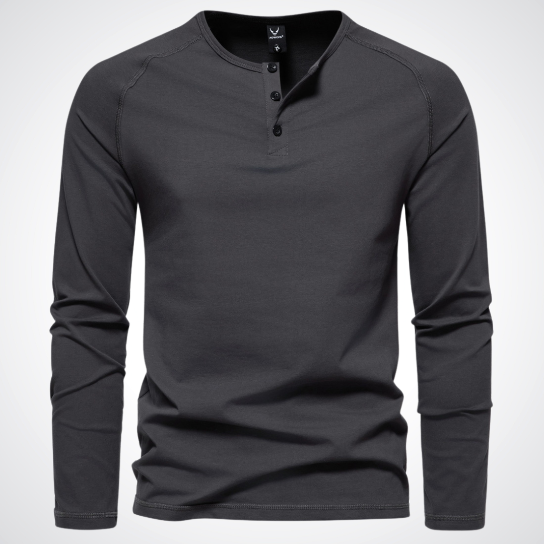 Alfio™ - Maglia Casual Henley a Maniche Lunghe