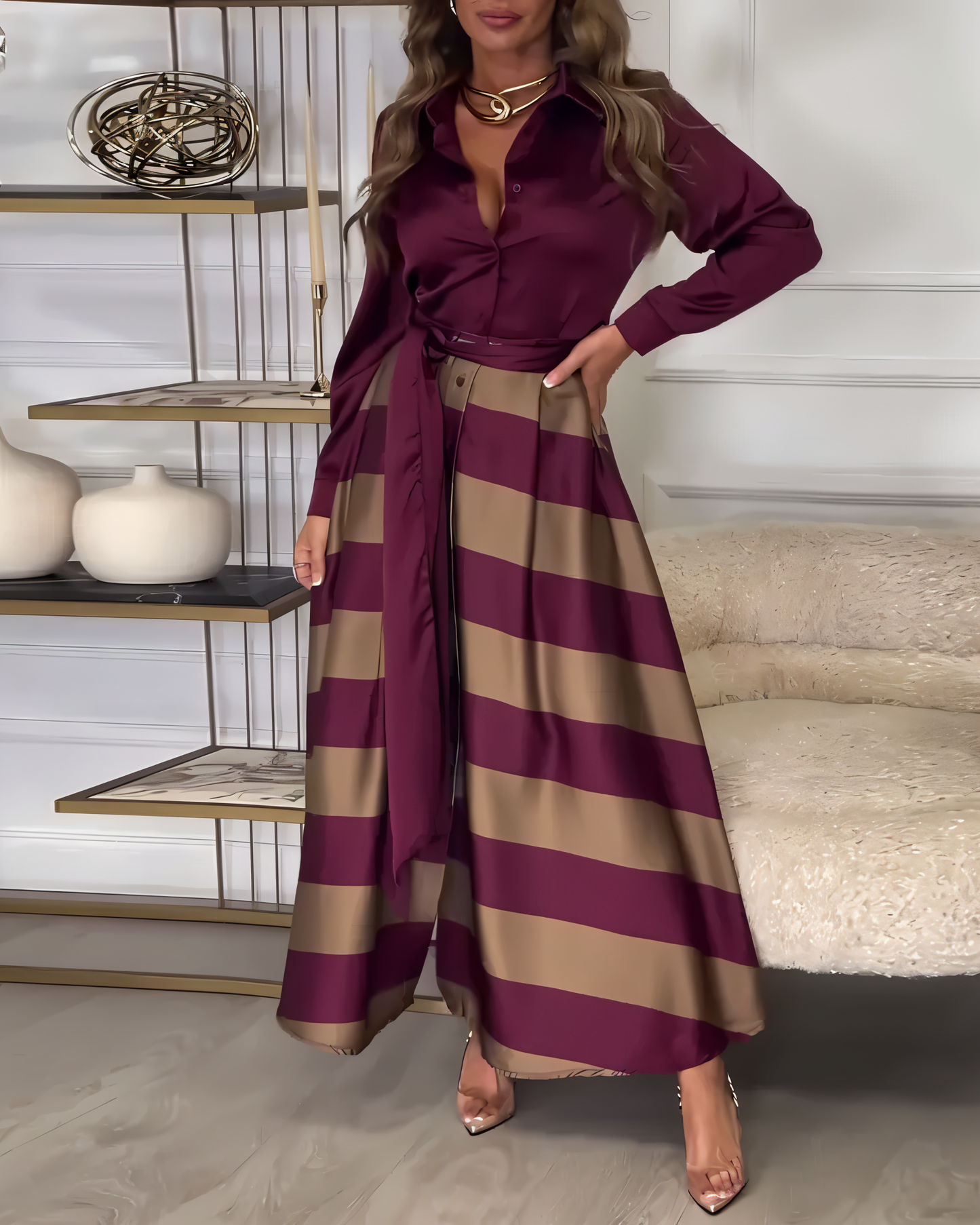 Arianna™ - Elegante Completo in Raso 2 Pezzi
