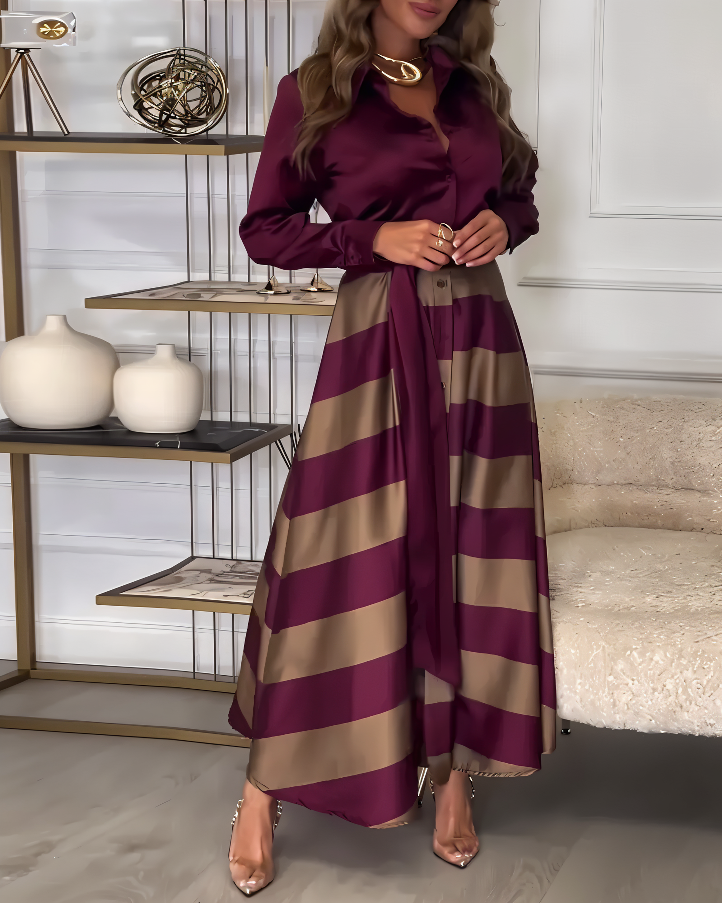 Arianna™ - Elegante Completo in Raso 2 Pezzi
