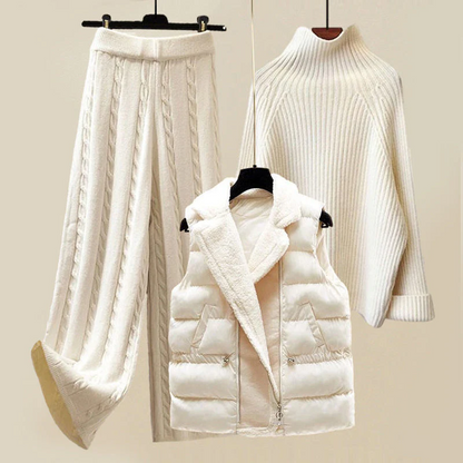 Bianca™ - Elegante Set Invernale a Coste in 3 Pezzi